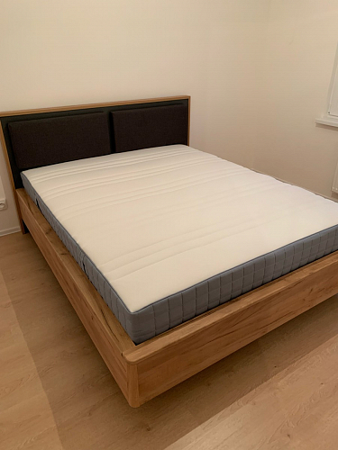 Двуспальная кровать Клауд 160х200 парящая дуб крафт золотой / антрацит фото покупателя 2