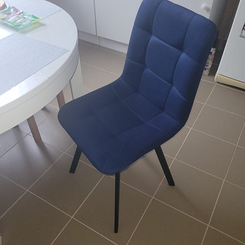 Стул на металлокаркасе Чилли синяя ткань / белый фото покупателя 374
