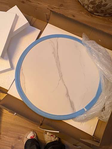 Стол Тулип 80х73 мрамор черный / белый фото покупателя 94