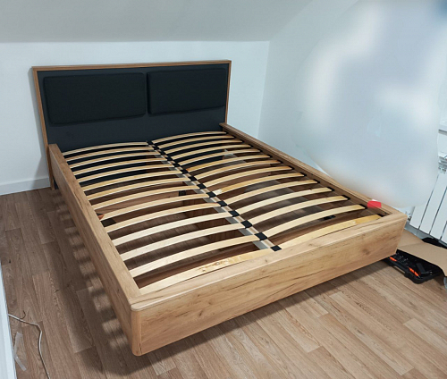 Двуспальная кровать Клауд 160х200 парящая дуб крафт золотой / антрацит фото покупателя 47