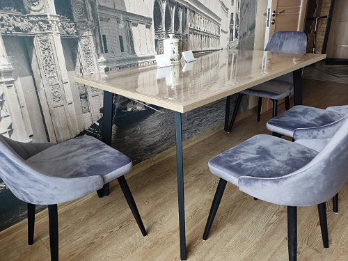 Стол Тринити Лофт 120 32 мм бетон / черный матовый фото покупателя 515