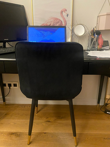 Стул на металлокаркасе Seda 1 green / gold / black фото покупателя 56