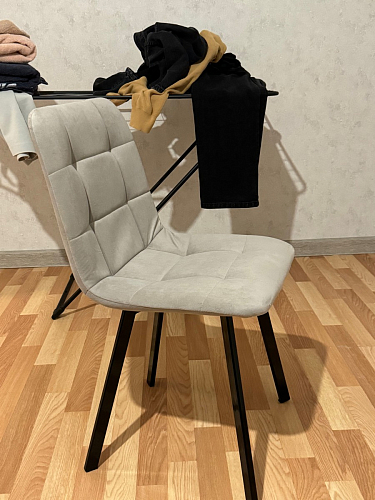 Стул на металлокаркасе Чилли К светло-серый велюр / черный каркас фото покупателя 523