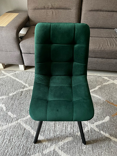 Стул на металлокаркасе Чилли К светло-серый велюр / черный каркас фото покупателя 740