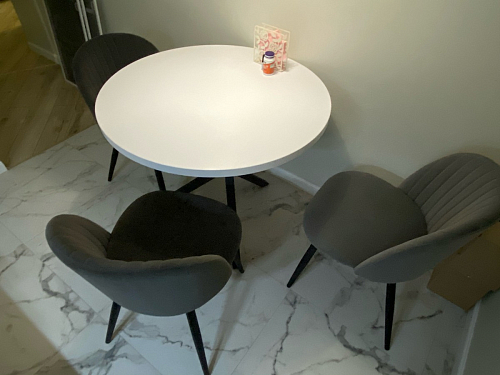 Стул на металлокаркасе Gabi 1 темно-серый / черный фото покупателя 334