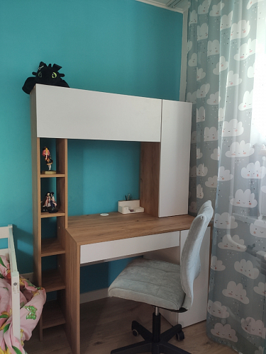 Письменный стол Комфорт 12.71 дуб золотой craft / белая аляска фото покупателя 27