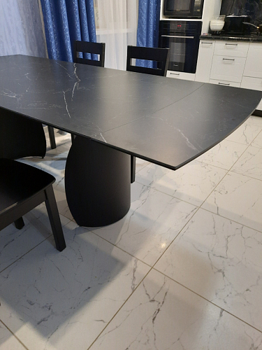 Керамический стол Готланд 160(220)х90х79 ink gray / черный фото покупателя 16