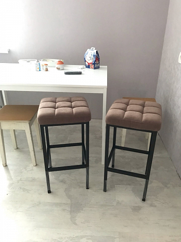 Барный стул Лофт микровелюр катания блэк / черный матовый фото покупателя 154