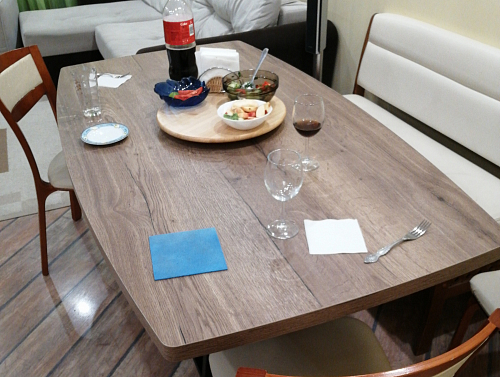 Стол на тумбе Эудес дуб галифакс табак / черный фото покупателя 29