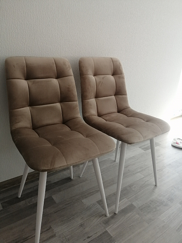 Стул на металлокаркасе Чилли К светло-серый велюр / черный каркас фото покупателя 677