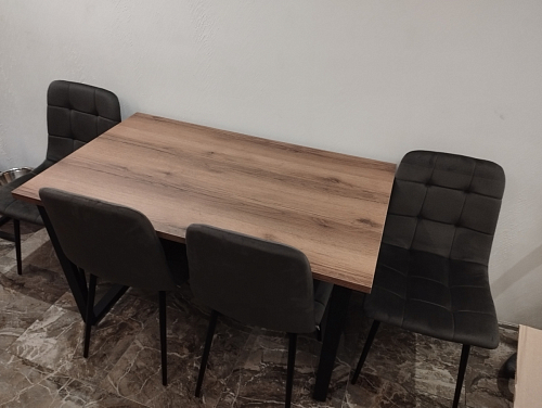 Деревянный стол Лота Лофт 140х80 дуб крафт табачный / черный матовый фото покупателя 39