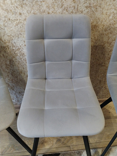 Стул на металлокаркасе Чилли К светло-серый велюр / черный каркас фото покупателя 307