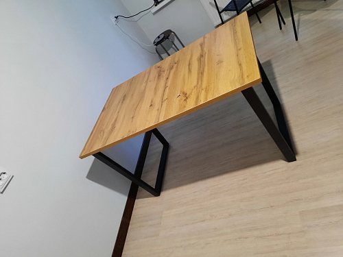 Деревянный стол Лота Лофт 140х80 белый матовый / бетон светлый фото покупателя 551