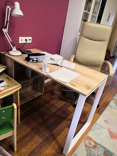 Письменный стол Битти Лофт 116х60х75 креатель / черный матовый фото покупателя 90