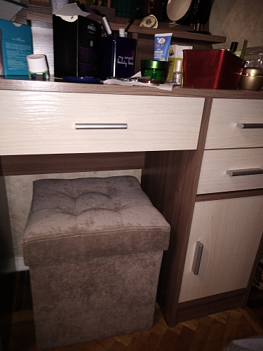 Пуф Складной микровельвет синий фото покупателя 1