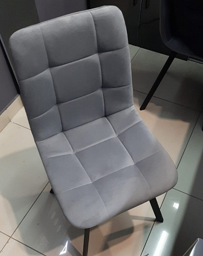 Стул на металлокаркасе Чилли К светло-серый велюр / черный каркас фото покупателя 478