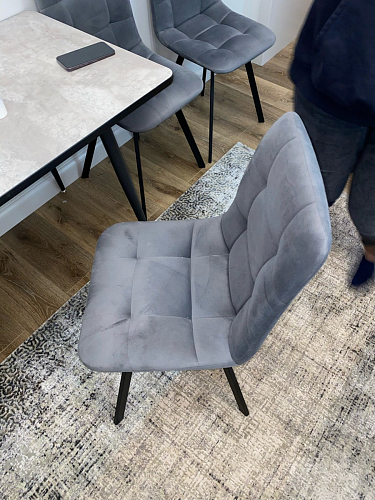 Стул на металлокаркасе Чилли синяя ткань / белый фото покупателя 1323