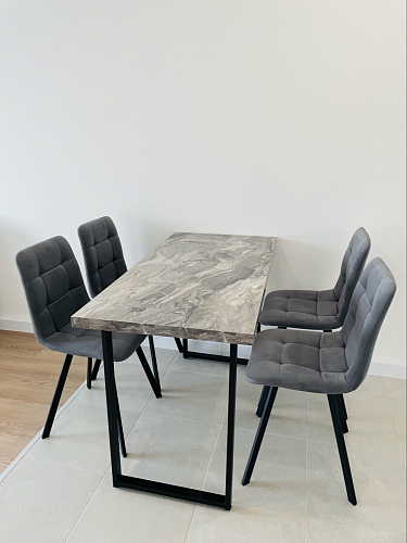 Стул на металлокаркасе Чилли К светло-серый велюр / черный каркас фото покупателя 415