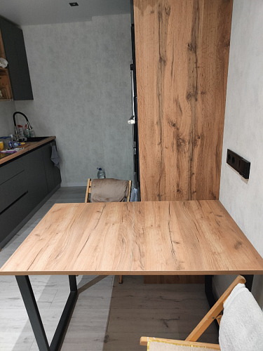 Деревянный стол Лота Лофт 140х80 черный матовый / бетон светлый фото покупателя 764