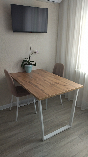 Деревянный стол Лота Лофт 120х75 белый матовый / дуб крафт золотой фото покупателя 429