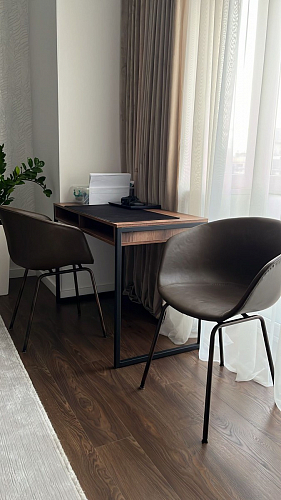 Письменный стол Леон Лофт черный матовый / дуб вотан фото покупателя 81