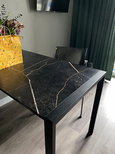 Стол Центавр 120(160)х70х75 файерстоун / черный матовый фото покупателя 53