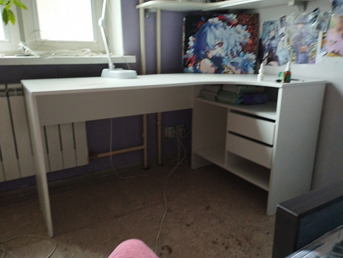 Письменный стол СПм-25 правый белый  - Уцененный экземпляр фото покупателя 32