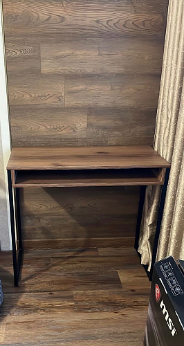 Письменный стол Лео Лофт дуб делано темный / белый матовый фото покупателя 33