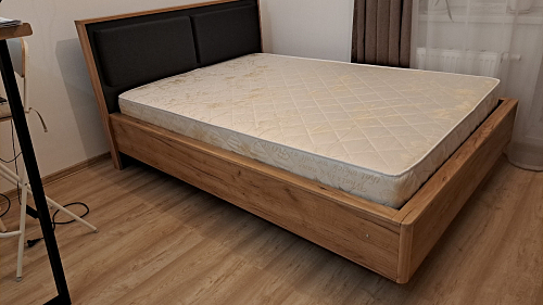 Двуспальная кровать Клауд 160х200 парящая дуб крафт золотой / антрацит фото покупателя 254