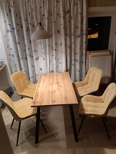 Стол Тринити Лофт 120 32 мм бетон / черный матовый фото покупателя 92