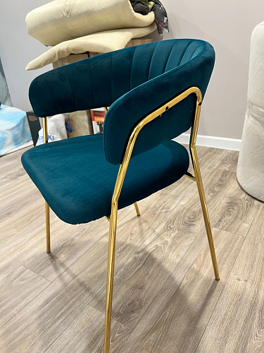 Стул на металлокаркасе Kamelia зеленый / золото фото покупателя 54