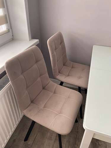 Стул на металлокаркасе Чилли К светло-серый велюр / черный каркас фото покупателя 1433