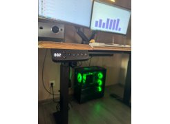 Компьютерный стол Маркос 140х80 голубой / черный фото покупателя 42