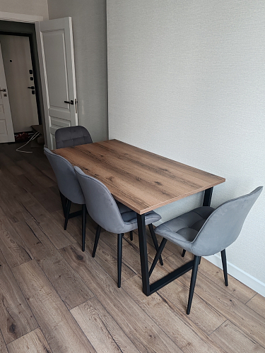 Деревянный стол Лота Лофт 120x75 дуб крафт табачный / черный матовый фото покупателя 443