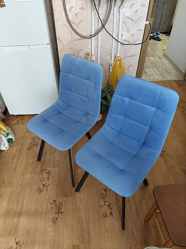 Стул на металлокаркасе Чилли синяя ткань / белый фото покупателя 765