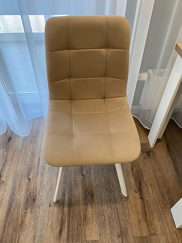 Стул на металлокаркасе Чилли К светло-серый велюр / черный каркас фото покупателя 208