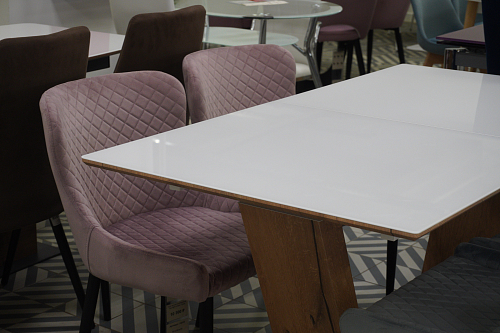 Стол на тумбе Иматра мрамор черный / черная шагрень из шоурума 2