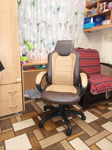 Компьютерное кресло Kadis коричневое / бежевое фото покупателя 44