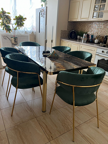 Стул на металлокаркасе Kamelia темно-серый / золотой фото покупателя 84