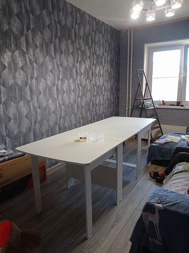 Стол обеденный раздвижной СтК7 дуб молочный фото покупателя 90