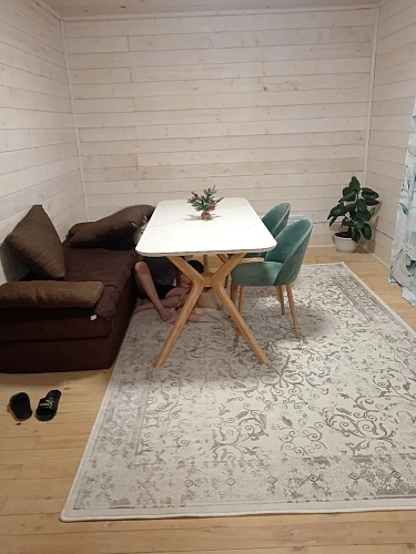 Стол Unika 180x80 белый спеченный камень / светлое дерево фото покупателя 8