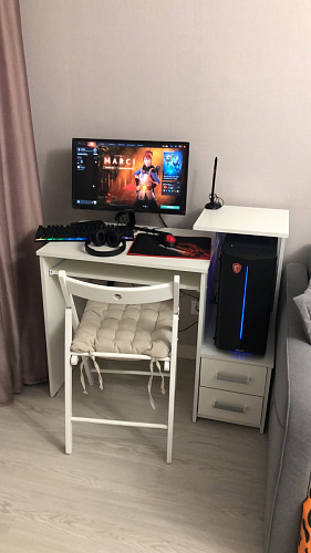 Стол компьютерный Джаз-24 правый белый фото покупателя 25