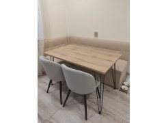 Стул на металлокаркасе Gabi 1 бежевый / черный с серебряными наконечниками фото покупателя 176