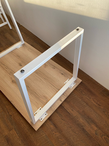 Деревянный стол Барон О 160 х 90 белая пленка шагрень / черный фото покупателя 20