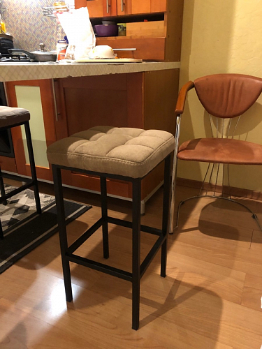 Барный стул Лофт ткань канди грей / черный матовый фото покупателя 54