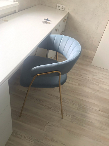 Стул на металлокаркасе Kamelia темно-серый / золотой фото покупателя 57