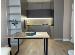 Стол Лота Лофт 140 25 мм черный матовый / бетон фото покупателя 576