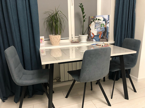 Стол раскладной Колон Лофт 120 32 мм дуб галифакс табако / черный матовый фото покупателя 55