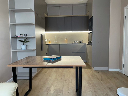 Стол Лота Лофт 140 25 мм черный матовый / бетон фото покупателя 576