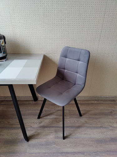 Стул на металлокаркасе Чилли серый велюр / черный фото покупателя 413